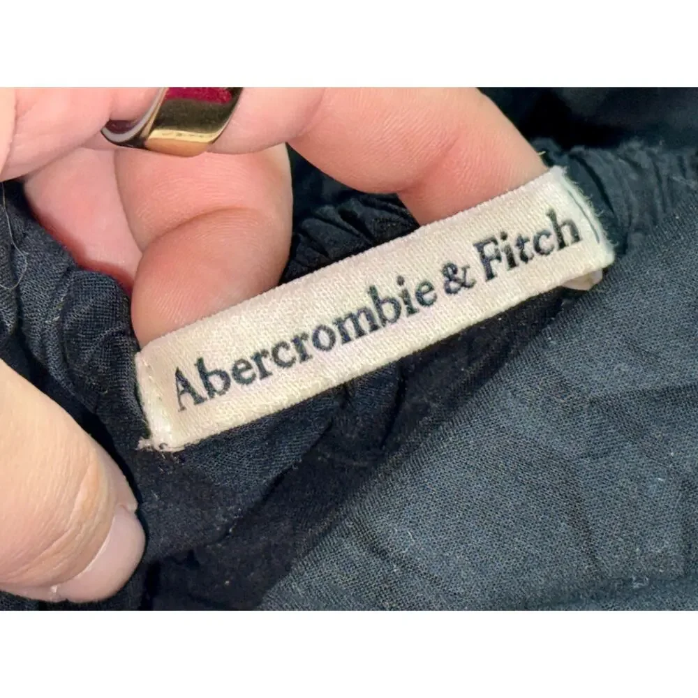 Abercrombie & Fitch Black Adjustable Strap Sleeveless Tiered Maxi Dress Women XL